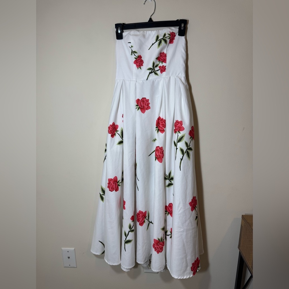 Floral Embroidered White Dress